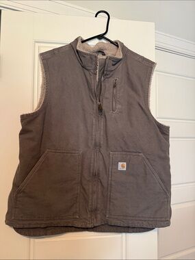 Carhartt Gray Sherpa-Lined Work Vest